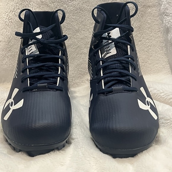 Under Armour Men's UA Hammer MC Cleats Midnight Navy/White Size 15 NO INSOLES - Picture 3 of 7